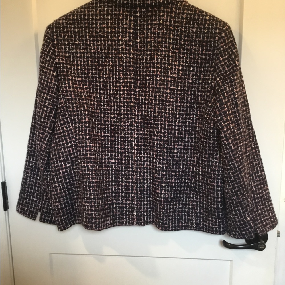 Jones New York Pink and Black Tweed Blazer Jacket - Picture 4 of 5